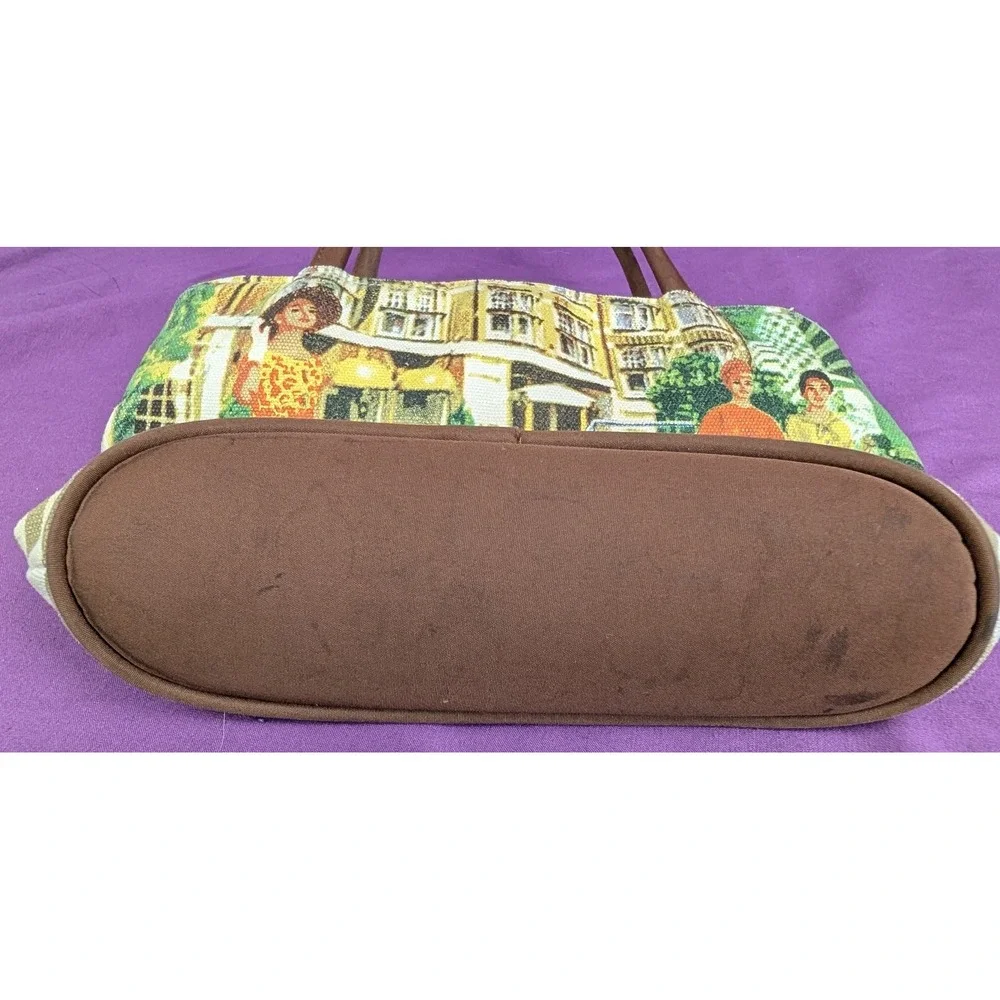 VTG Nostalgic Hand Bag Purse Beaded Italian Street Scene Retro